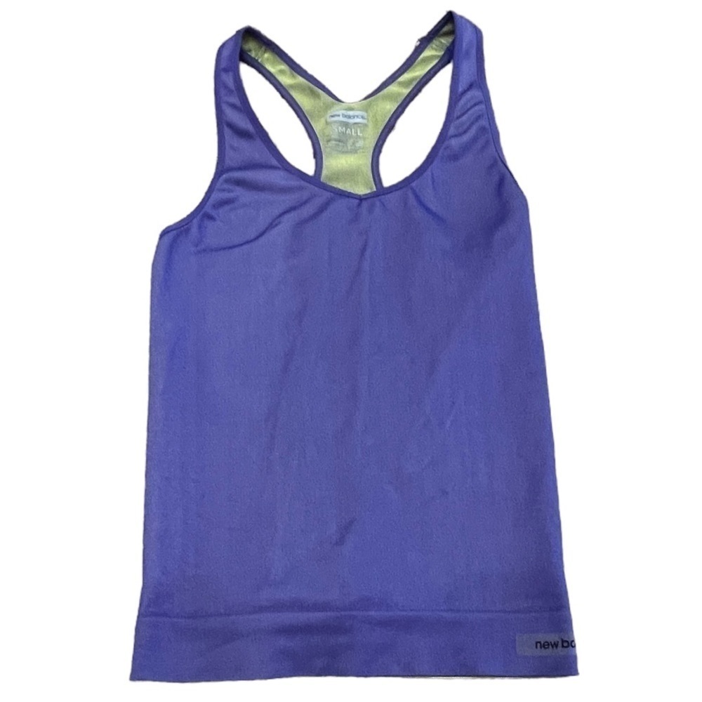 New Balance Womens Tank Top Fitted Purple Stretch Racer Back , Size Small